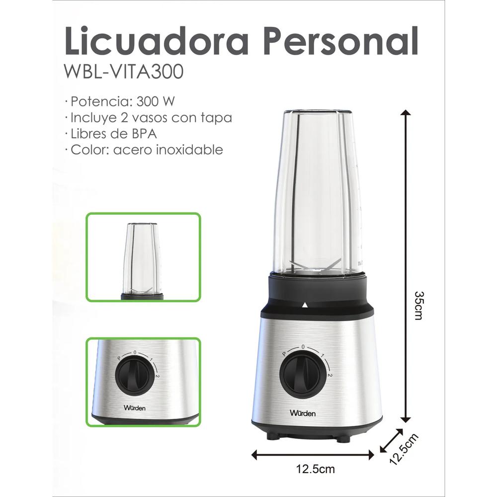 Licuadora Personal WURDEN WBL-VITA300 300W 750ml