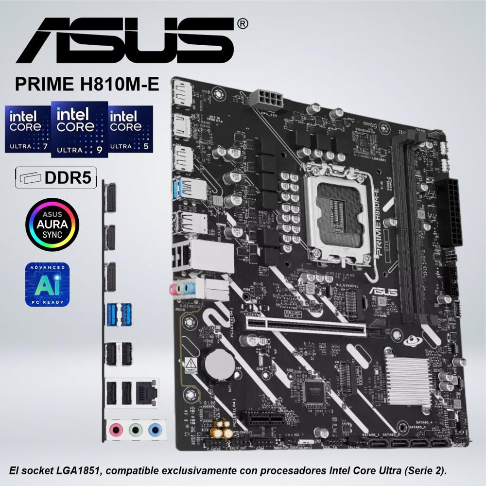PLACA ASUS PRIME H810M-E DDR5 SOCKET LGA1851