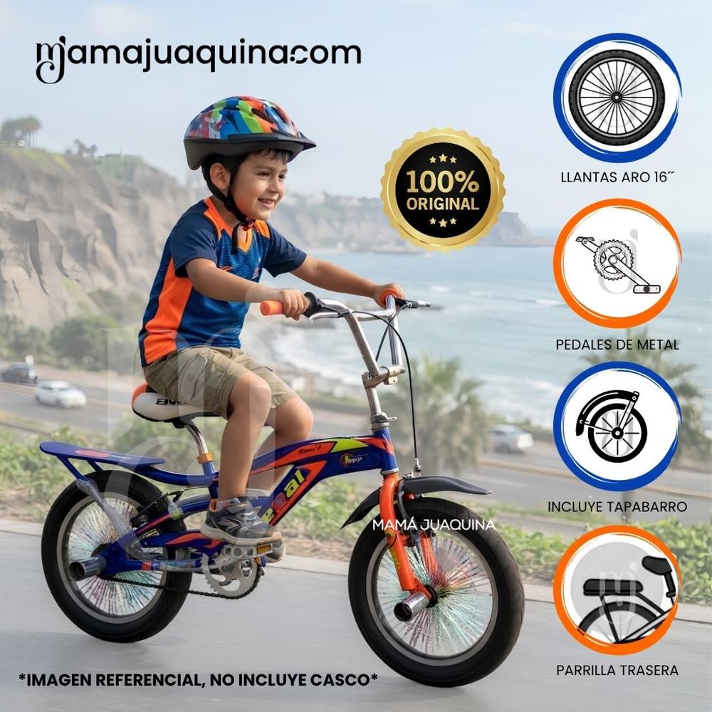 Bicicleta BMX Para Niño VOLT ARO 16 Colección Exclusiva Blue and Orange