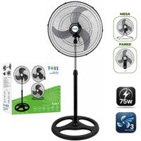 Ventilador T-ICE 75 Watts 3 ASPAS  Pedestal Mesa y Pared