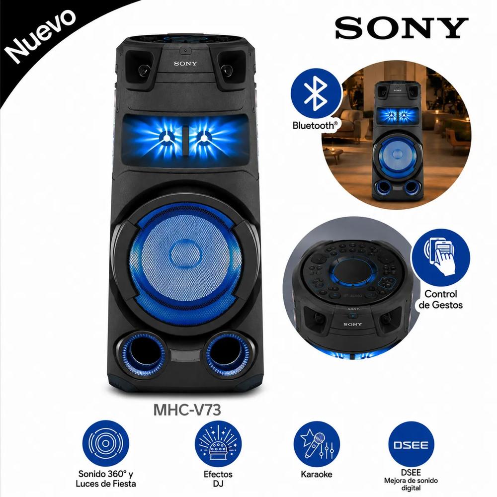 Sony Equipo de Sonido MHC-V73D Bluetooth HDMI  DVD y Karaoke
