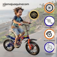 Bicicleta BMX Para Niño FIRE-Z ARO 16 Colección Exclusiva Orange and Blue
