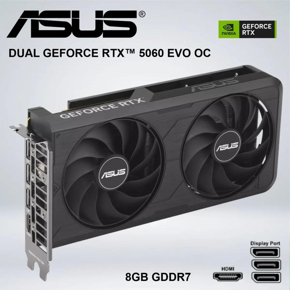 TARJETA GRÁFICA - ASUS DUAL GEFORCE RTX 5060 EVO OC 8GB GDDR7