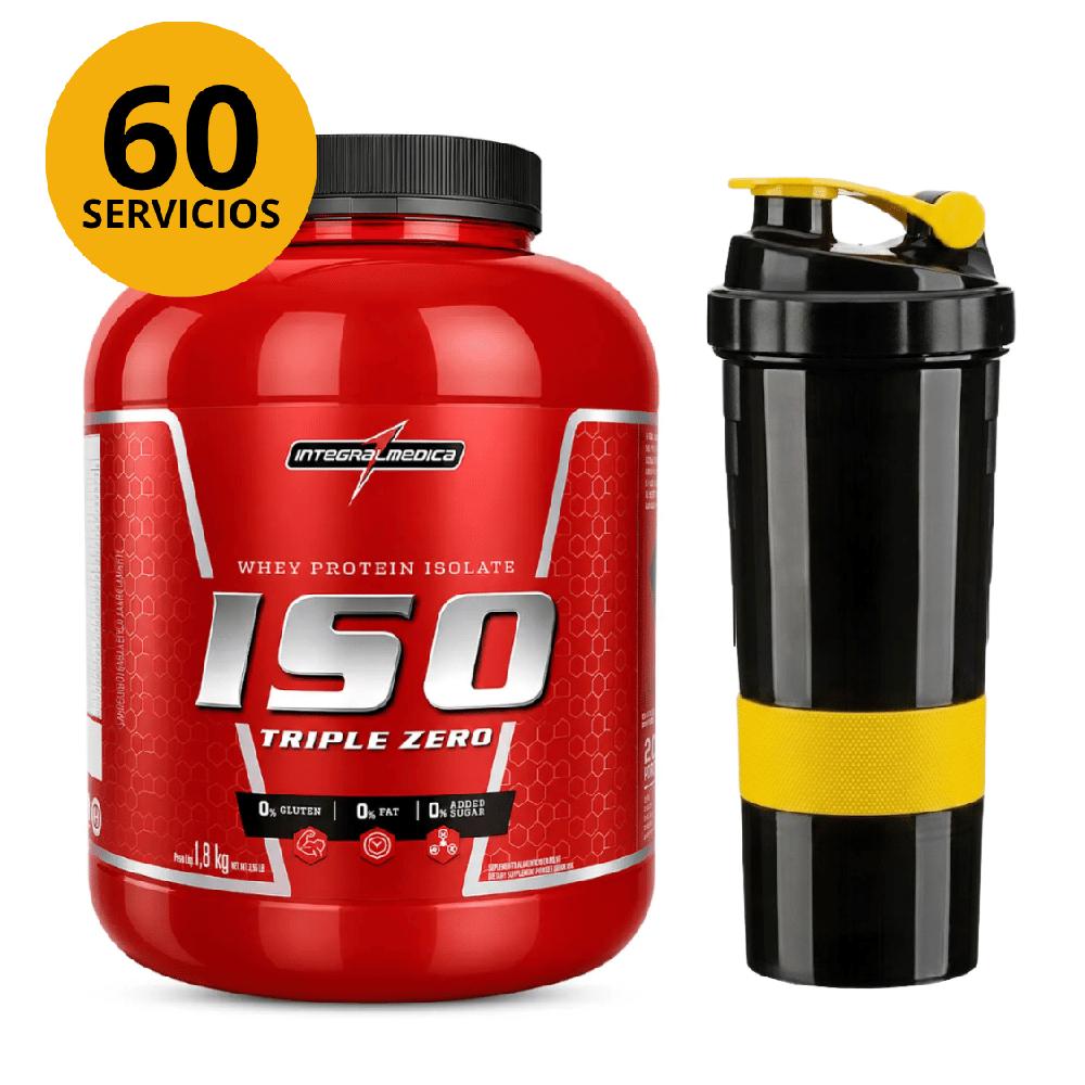 Proteína Iso Triple Zero Integralmedica 1.8 Kg Vainilla CON SHAKER DE 3 CUERPO