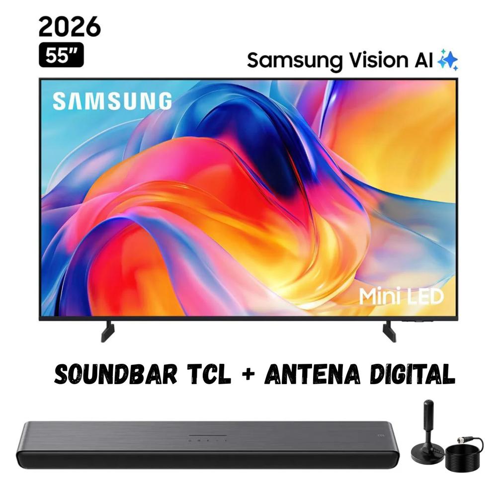Televisor Smart TV Samsung 55'' MiniLED UHD 4K UN55M70HAGXPE 2026 - Ant - Soundbar TCL