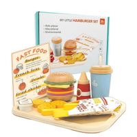 Juego Set De Hamburguesa Para Niños En Madera Hamburguer Set Kabi