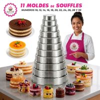 Set Premium de 11 Moldes de Souffle de Aluminio en Repostería