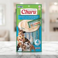 Snacks para Perros Inaba Churu Receta de Pollo con Queso 4 Tubos