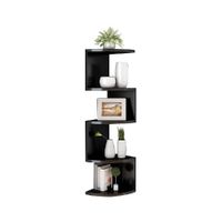 REPISA ESQUINERA EN ZIGZAG NEGRA DE MDF 80 CM