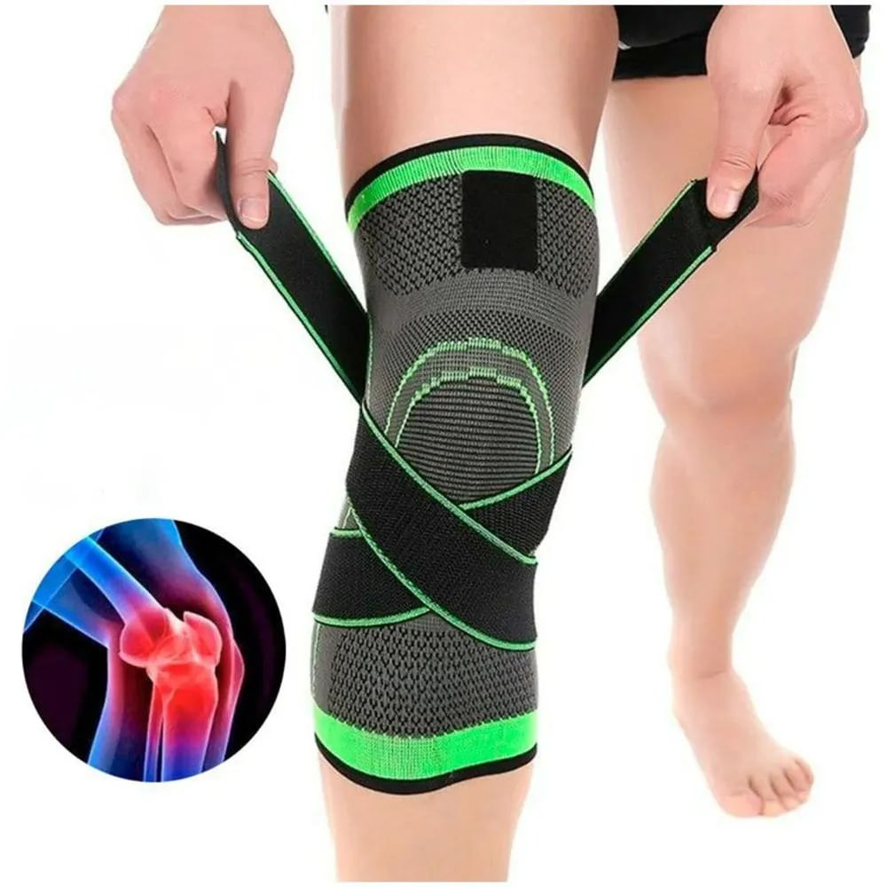 RODILLERA DEPORTIVA DE COMPRESIÓN Y CORREAS AJUSTABLES CON SOPORTE DE LIGAMENTOS Y MENISCOS