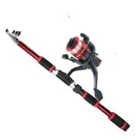 CAÑA DE PESCAR CON CARRETE ROJO 180 cm