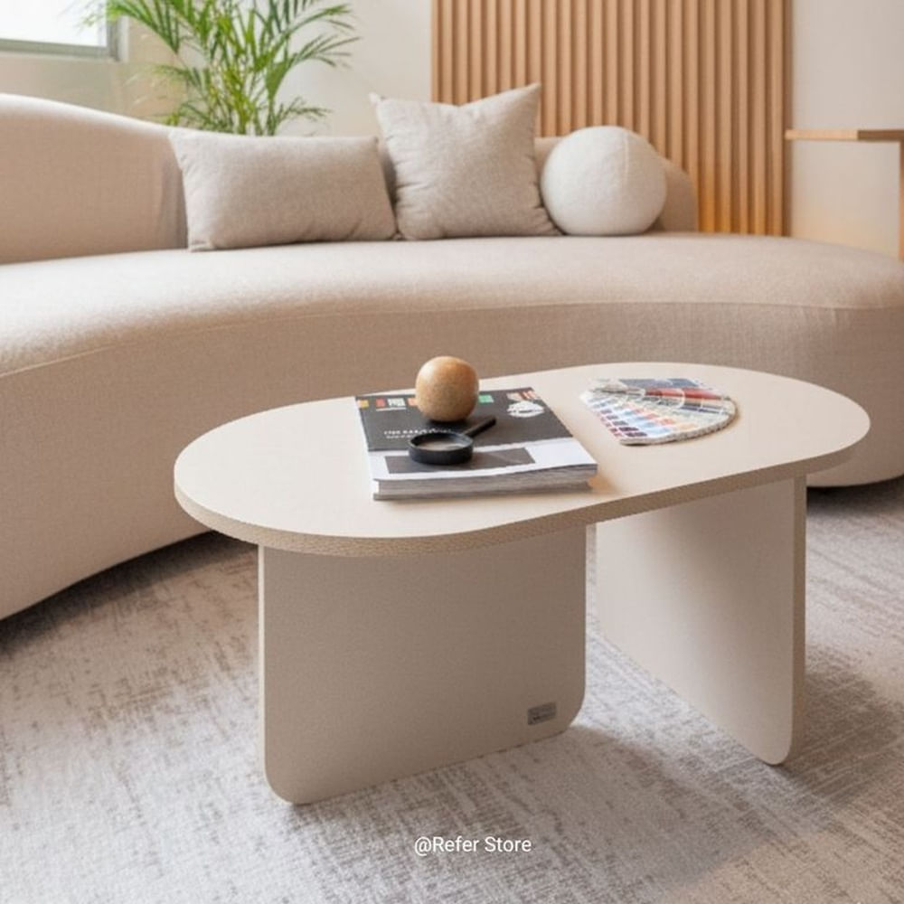 MESA DE CENTRO LIRIO COLOR BEIGE, DISEÑO PERUANO Y FABRICACIÓN NACIONAL - REFER STORE
