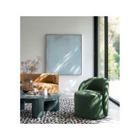 Butaca Sun forma curva color verde velvet - Refer Store