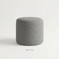 PUFF TAPIZADO EN TELA PERUANA COLOR GRIS- REFER STORE
