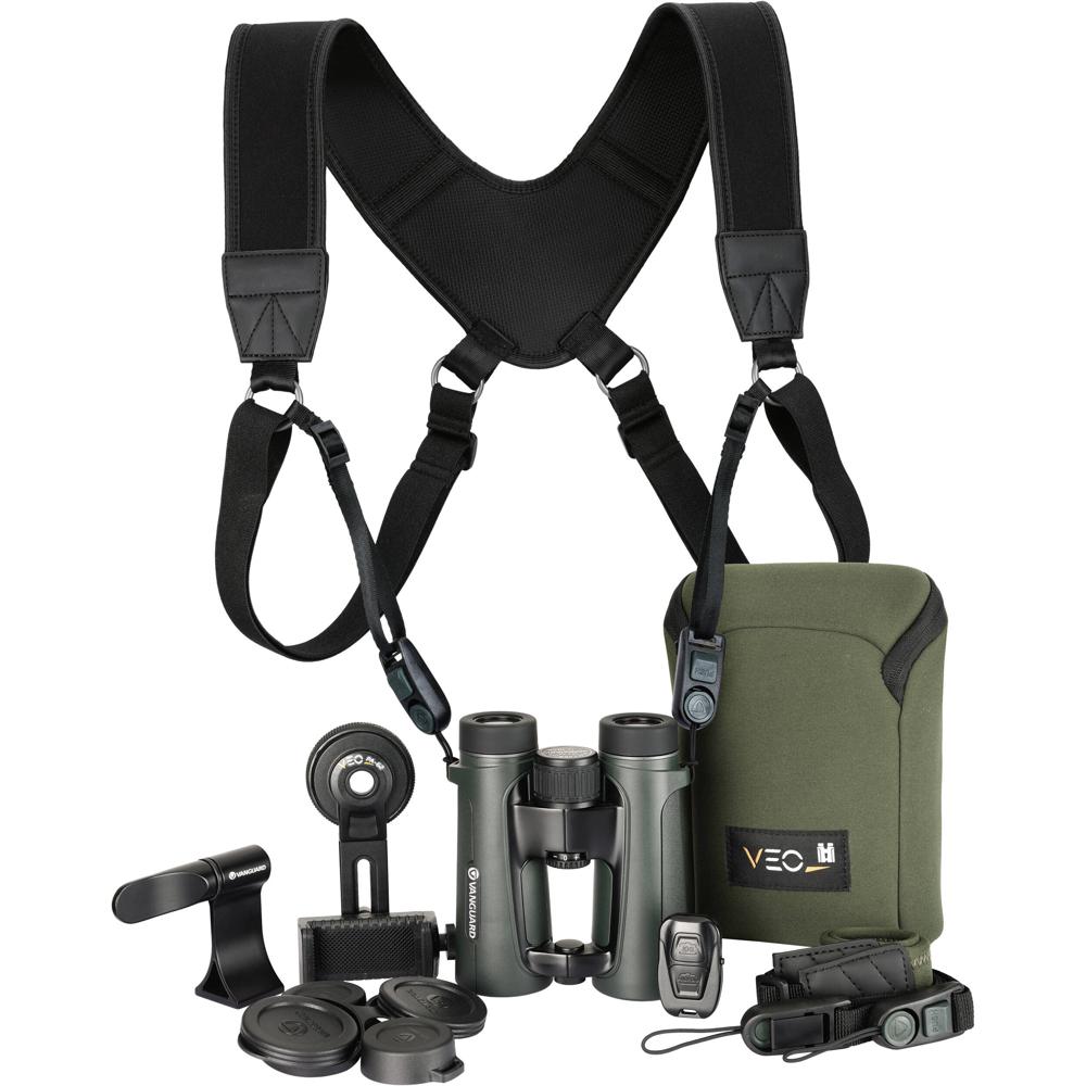Vanguard Binoculares 10x42 VEO HD IV con Arnés Deluxe - Adaptador para Digiscoping y Montu