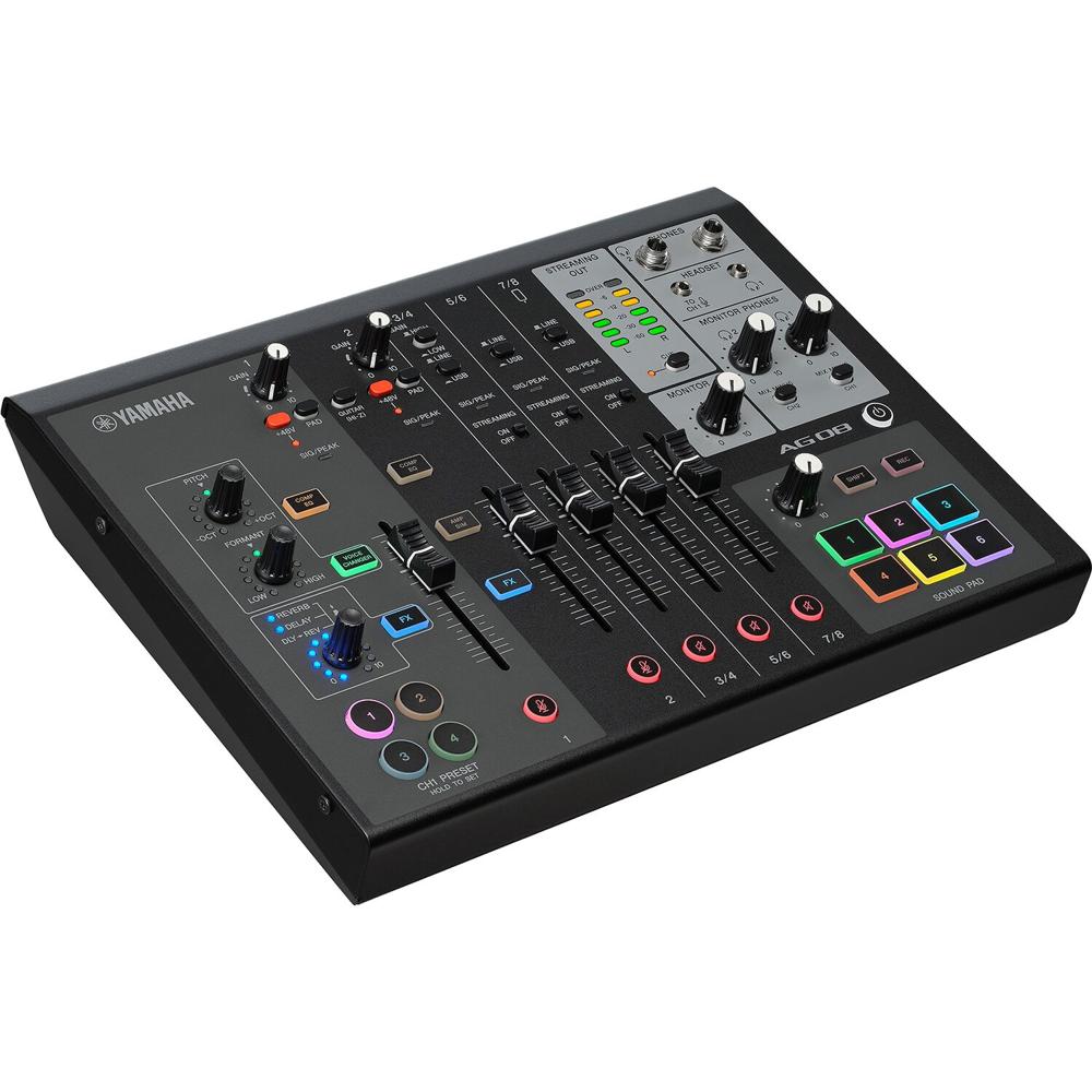 Yamaha AG08 Mezclador Streaming All-In-One 8 Canales con Efectos DSP y Sampler