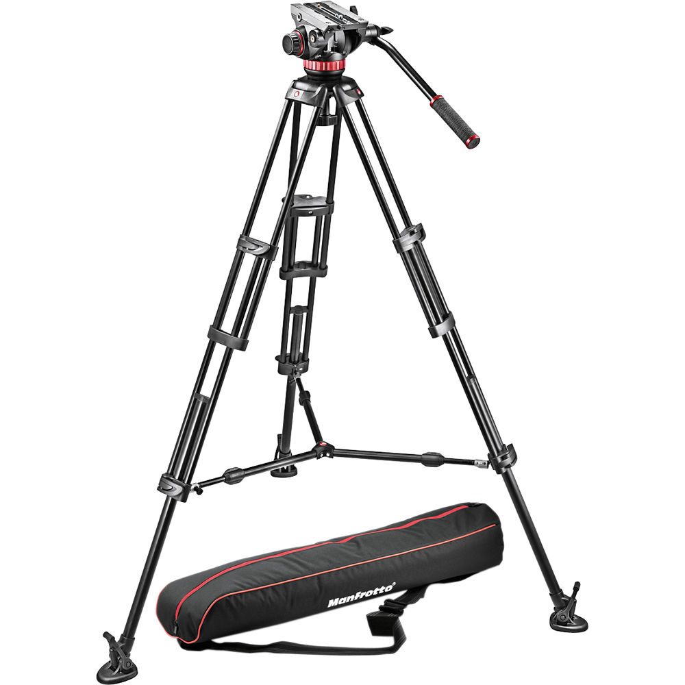 Manfrotto Tripode 546B con Cabezal Fluido MVH502A - Capacidad de Carga 22 lb - Altura Máxi