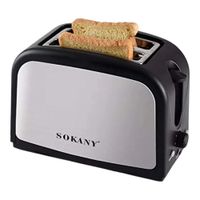 Tostadora Eléctrica 2 Rebanadas 800W con Control de Dorado y Bandeja Removible