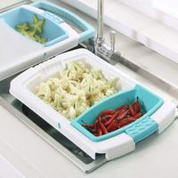 Tabla de Picar Multifuncional con Bandeja Recolectora y Contenedor Accesorio de Cocina