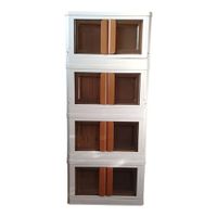 Gabinete Beige con marron con ruedas 4 niveles/ Organizador mutifuncion 4 niveles