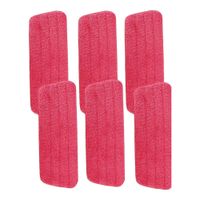 Pack x 6 Repuestos de Mopa Spray Well Being microfibra de Color Rojo Lavables y Reutilizables