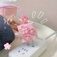 CASE PROTECTOR DE FLORES PARA CARGADOR DE IPHONE