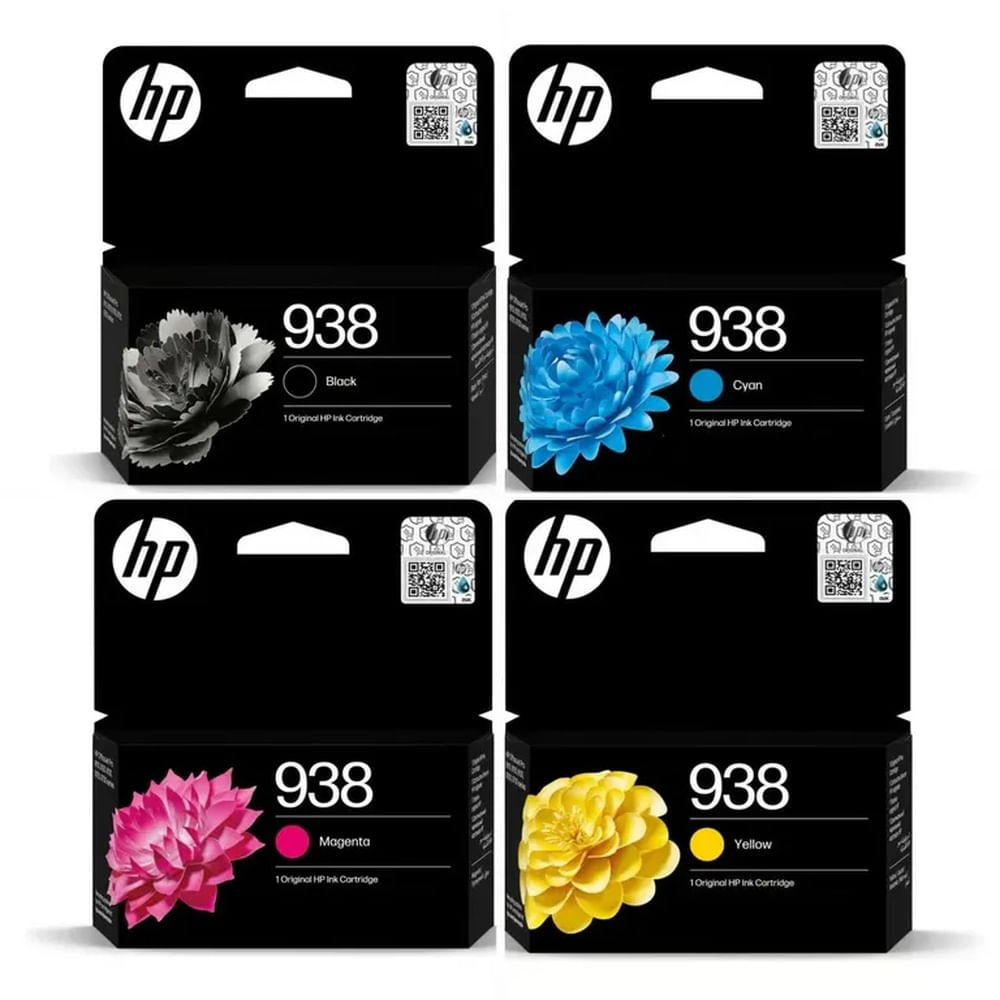 Kit Tinta HP 938 Negro Cian Magenta Amarillo OfficeJet 9130, 9730 Original