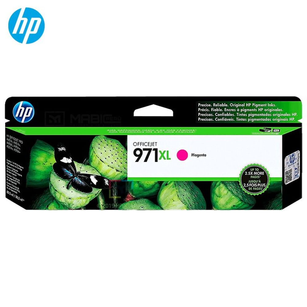 Cartucho de Tinta HP 971XL Magenta CN627AM OfficeJet Pro X476DW, X451DW Original