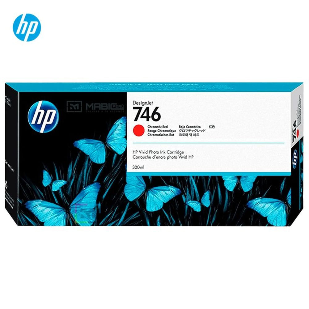Cartucho de Tinta HP 746 Rojo Cromático P2V81A DesignJet Z6, Z9 Original - 300ml