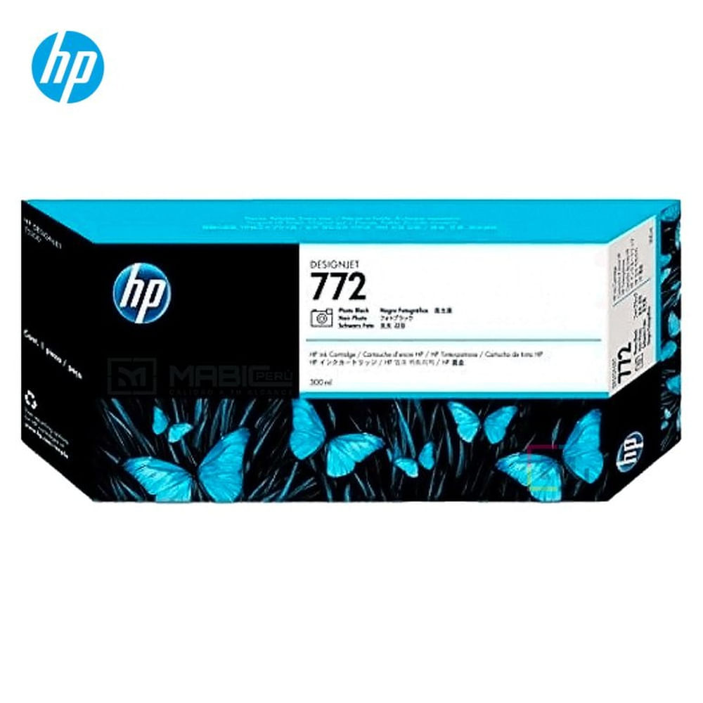 Cartucho de Tinta HP 772 Negro Fotografico CN633A DesignJet Z5400, Z5200 Original - 300ml