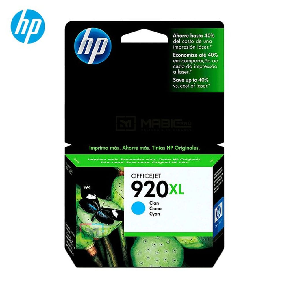 Cartucho de Tinta HP 920XL Cian CD972AL OfficeJet 6500, 7500 Original