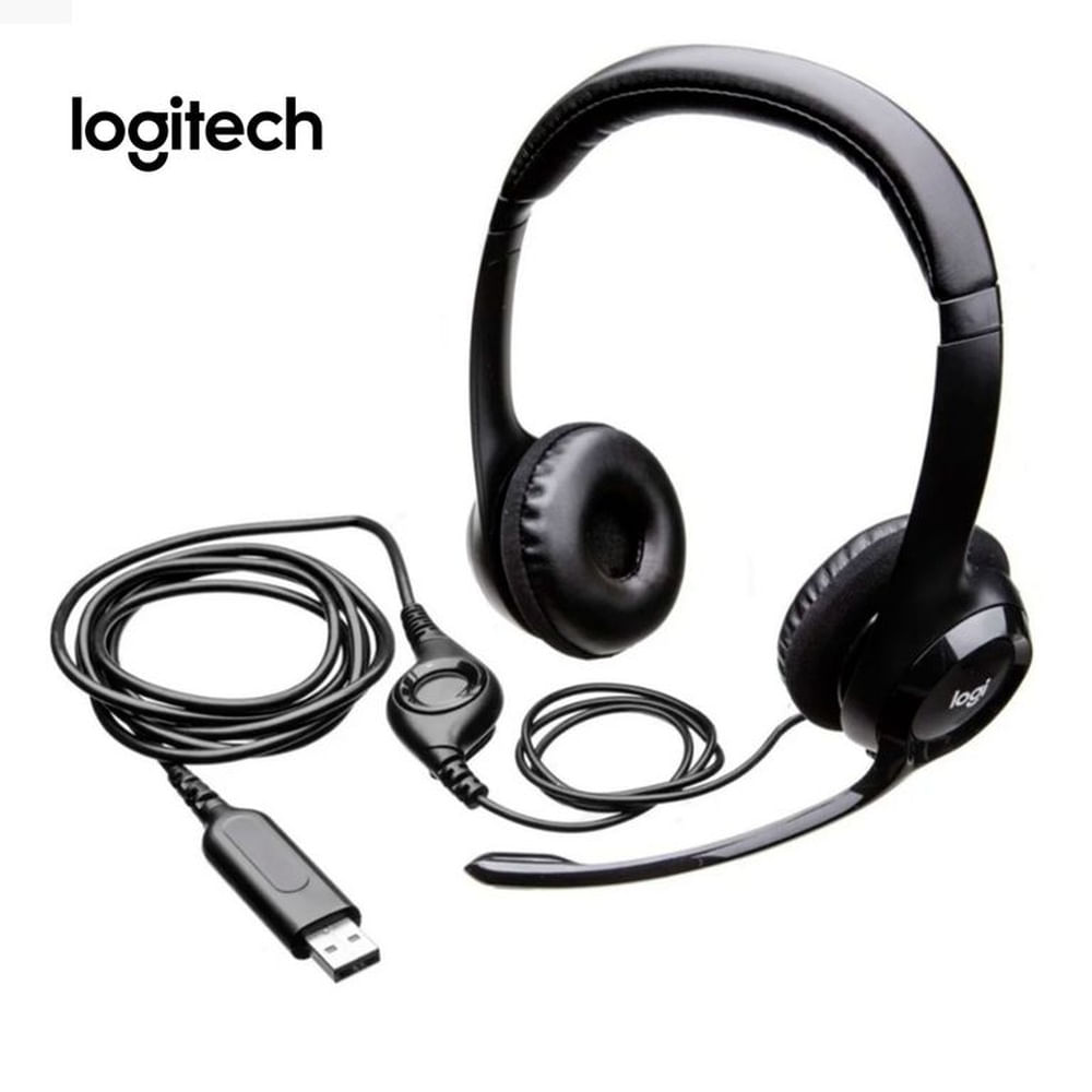 AURICULARES ESTEREO ON-EAR CON MICROFONO LOGITECH H390, INTERFAZ USB-A, COLOR NEGRO