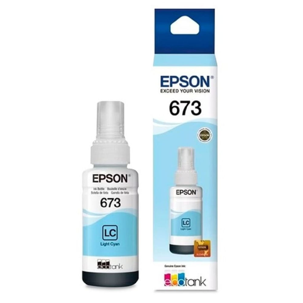 Tinta Epson T673 Cian EcoTank L800, L805, L810, L850, L1800 Original - 70ml