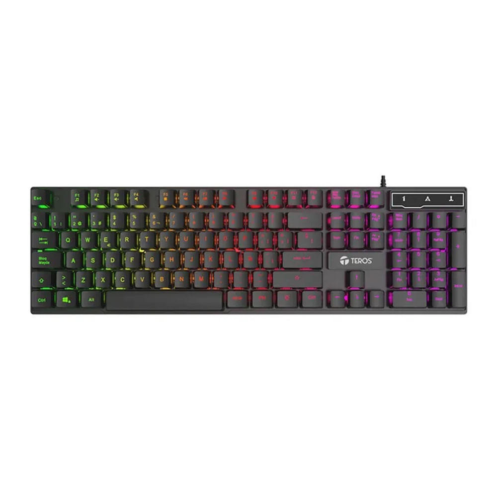 TECLADO GAMER TEROS TE-4072G RGB USB NEGRO