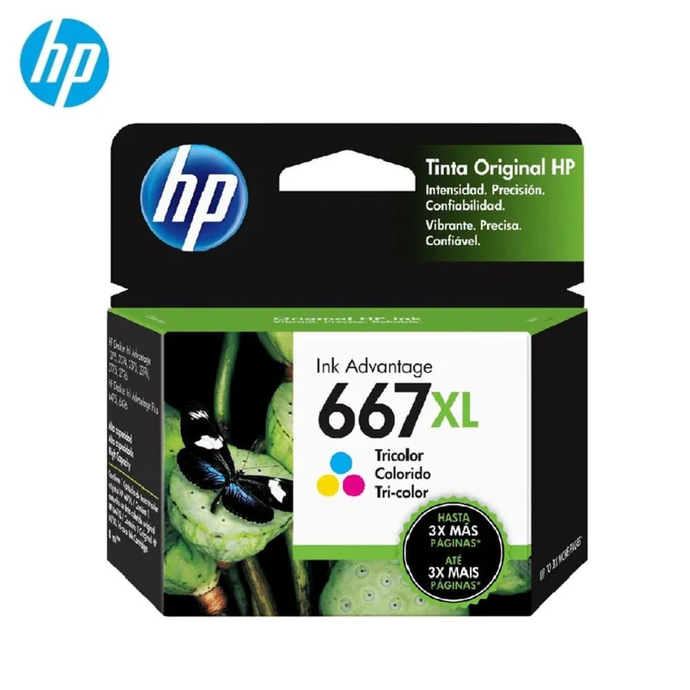 Cartucho de Tinta HP 667XL Tricolor 3YM80AL DeskJet 2775, 4175 Original