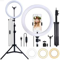 ARO LED 30cm CON SOPORTE PARA CELULAR GIRA 360g y TRIPODE 210m