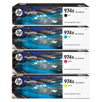 Pack Tinta HP 974X Negro Cian Magenta Amarillo PageWide 452, 477, 552, 577 Original