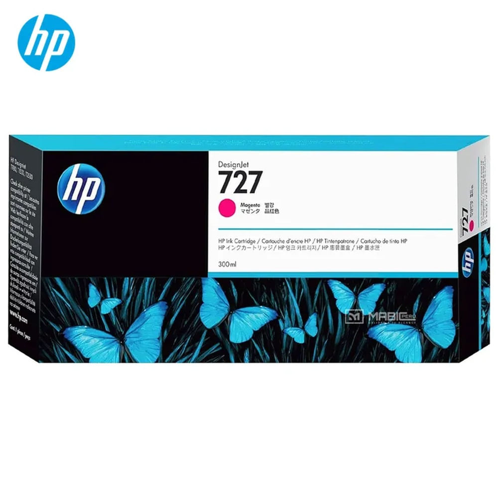 Cartucho de Tinta HP 727 Magenta F9J77A DesignJet T2500, T930 Original - 300ml