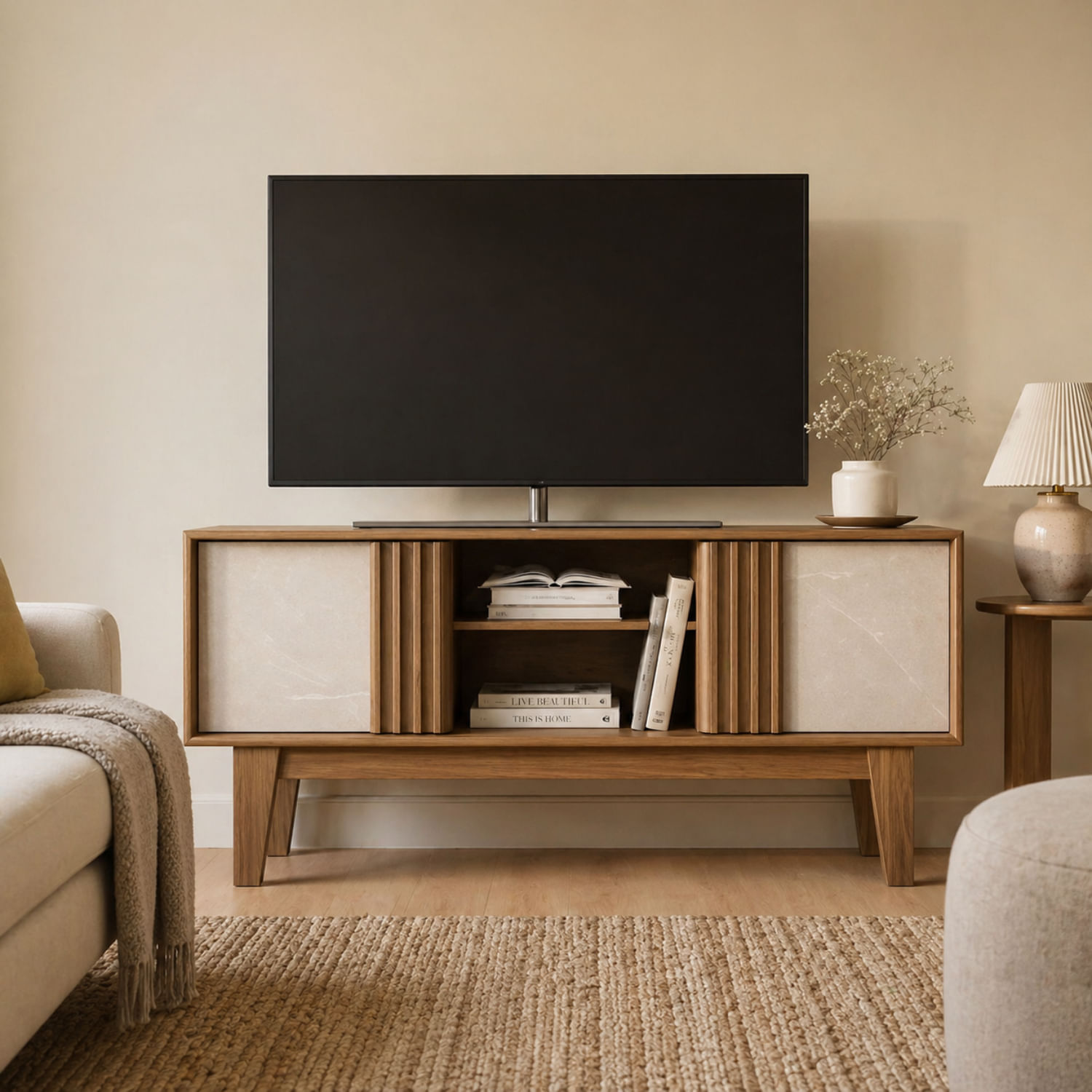 Mesa De TV 65"" Palermo Beige