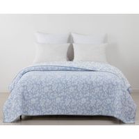 Cubrecama Jacquard Flores Azul Pv27