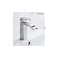 MEZCLADORA MONOCOMANDO DE LAVATORIO MEDIANO CASCADA SATINADO M304-8129
