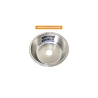 LAVADERO DE COCINA CIRCULAR ACERO INOXIDABLE SATINADO 42 X 42 X 18 CM LP-4242