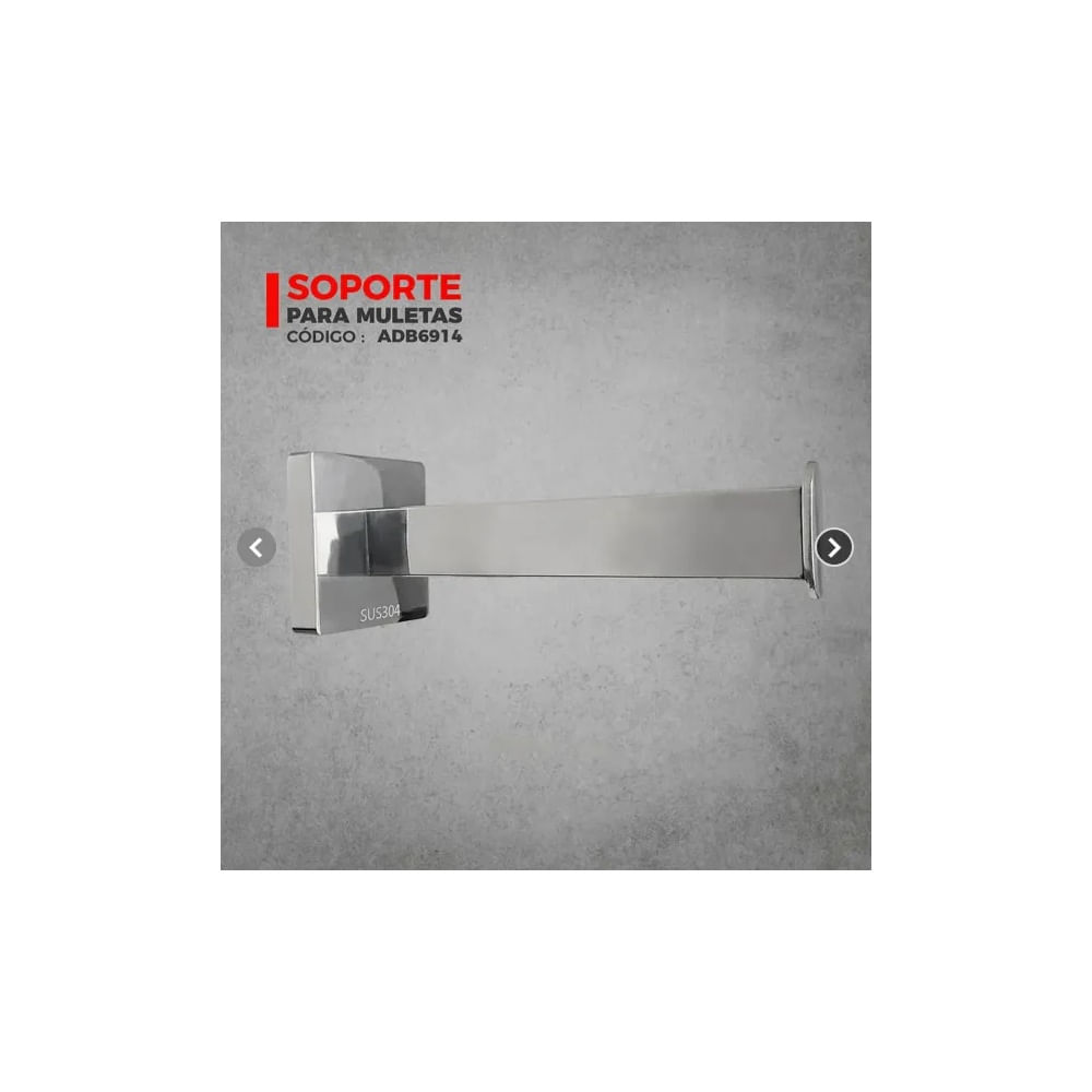 SOPORTE PARA MULETAS CROMADO ADB6914 Cromado