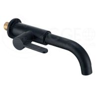 Llave Para Lavatorio de Pared Negro Mate Agua Fría