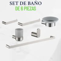 KIT DE BAÑO 6 PIEZAS,ACERO304, SATINADO MOD 73300S