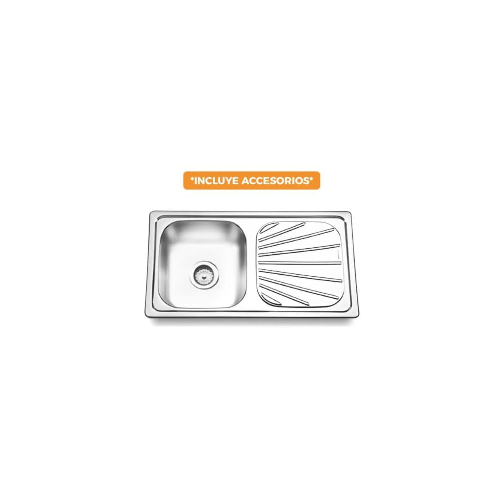 LAVADERO DE COCINA ACERO CON ESCURRIDERO 90 X 46 X 14 CM SATINADO LP-9046