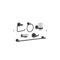 KIT DE BAÑO 6 PIEZAS REDONDO NEGRO 72201