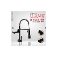 LLAVE DE COCINA DOBLE PICO PARED NEGRO RETRACTIL LC304-309901