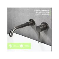 MEZCLADORA MONOCOMANDO DE LAVATORIO A LA PARED GRIS 0030050421