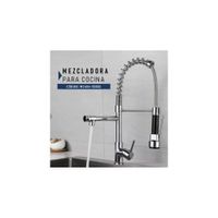 MEZCLADORA DE COCINA DOBLE SALIDA RESORTE CROMADO